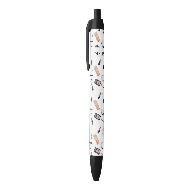 Cute Makeup Theme Pattern & Custom Name Pen (Top (Vertical))