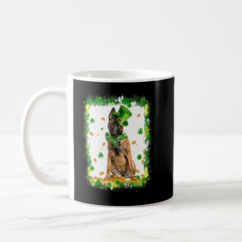 Cute Malinois Dog St Patricks Day Irish Shamrock B Coffee Mug