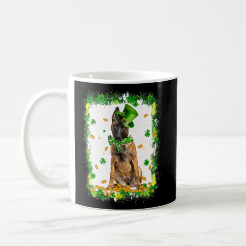 Cute Malinois Dog St Patricks Day Irish Shamrock B Coffee Mug
