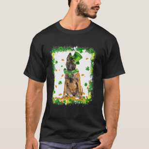 Cute Malinois Dog St Patricks Day Irish Shamrock B T-Shirt