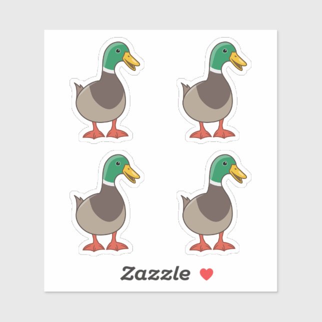 Cute Mallard Duck 4 Sticker (Sheet)