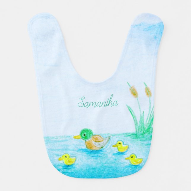 Cute Mallard Duck Baby Bib (Front)