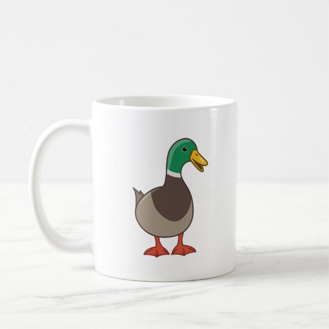 Cute Mallard Duck Coffee Mug (Left)