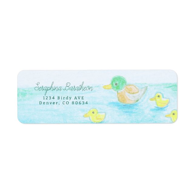 Cute Mallard Duck Label (Front)