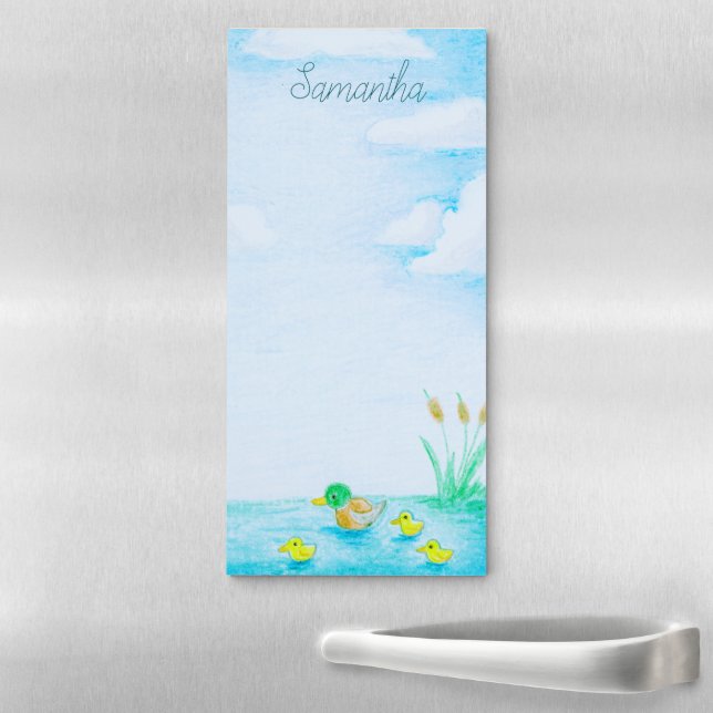 Cute Mallard Duck Magnetic Notepad (In Situ)