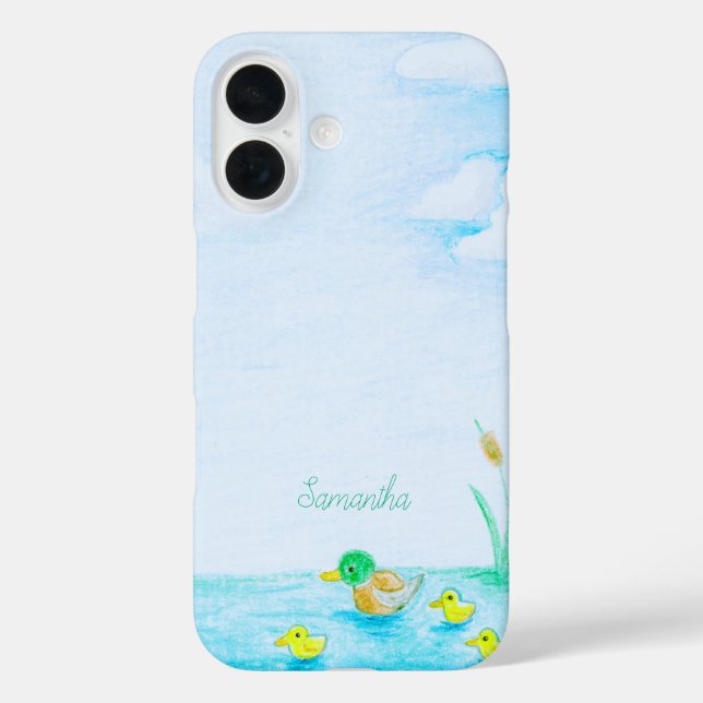 Cute Mallard Duck Personalized  Case-Mate iPhone Case (Back)