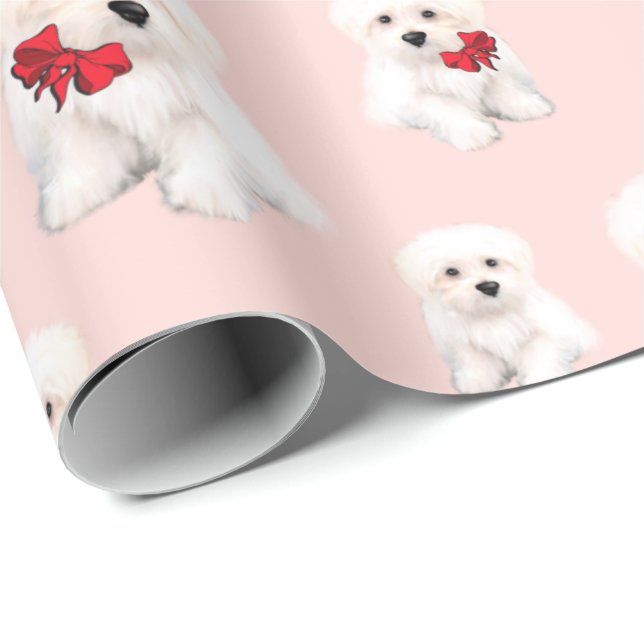 Cute Maltese,Bolonka pattern Wrapping Paper (Roll Corner)