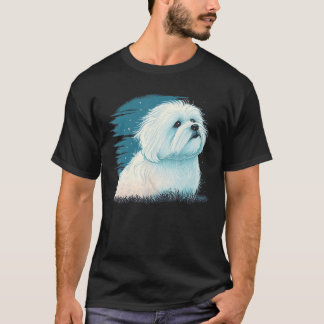 Cute Maltese Dog on Maltese dog 3 T-Shirt