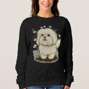 Cute Maltese Dog on Maltese dog 5 Sweatshirt
