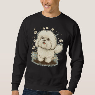 Cute Maltese Dog on Maltese dog 5 Sweatshirt