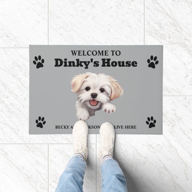 Cute Maltese Dog Photo Doormat (Indoor)