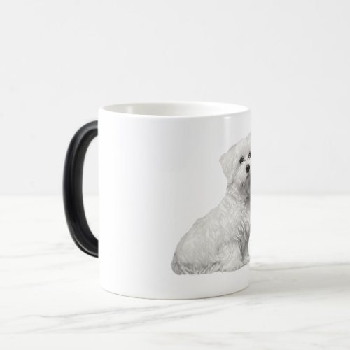 Cute Maltese Dog Sitting Puppy Magic Mug