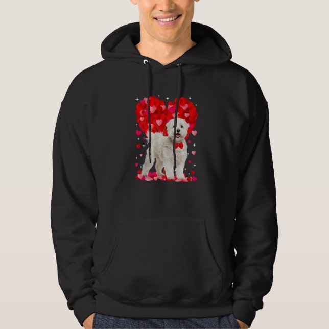 Cute Maltese Dog Valentines Day Heart Puppy Lover  Hoodie (Front)