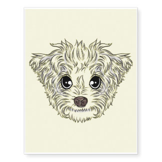 Cute Maltese Face Dog Funny Maltese Puppy Lover Temporary Tattoos