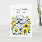 Maltese Dog Greeting Card - 5x7 Inch Premium Blank Note Card For Birthdays & Occasions