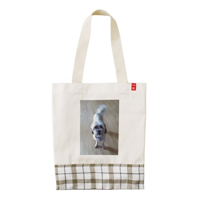 Cute Maltese Shih Tzu Dog  Zazzle HEART Tote Bag (Back)