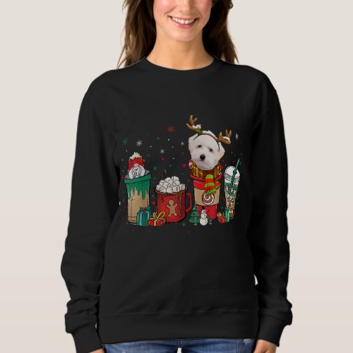 Cute Maltipoo Dog Christmas Coffee Pajamas Xmas Sweatshirt