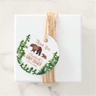 Cute Mama Baby Bear Thank You Favor Tags