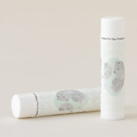 Cute Mama & Baby Manatee with Waves Baby Shower Lip Balm