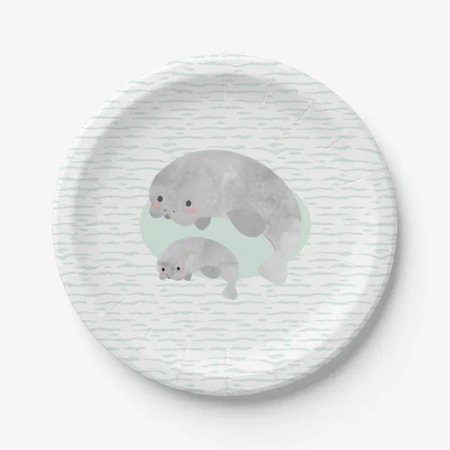 Cute Mama Baby Manatee With Waves Baby Shower Paper Plates Zazzle cute-mama-baby-manatee-with-waves-baby-shower-paper-plates-zazzle