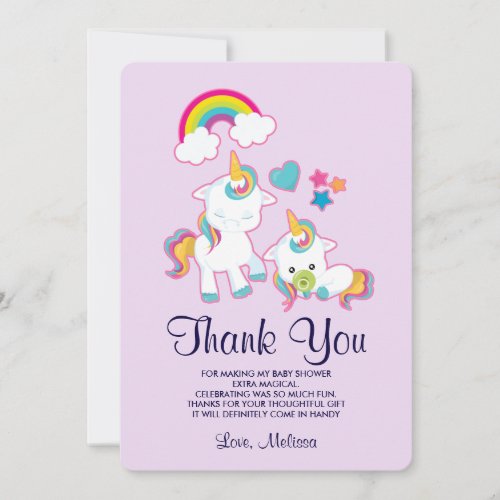 Cute Mama  Baby Unicorn Magical Thank You