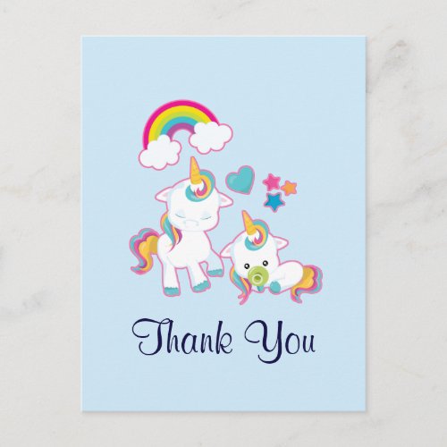 Cute Mama  Baby Unicorn Magical Thank You Postcard