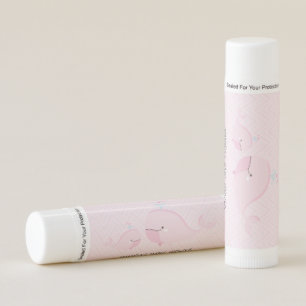 Cute Mama & Baby Whales Pink Chevron Baby Shower Lip Balm