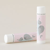 Cute Mama & Baby Whales Pink Chevron Baby Shower Lip Balm