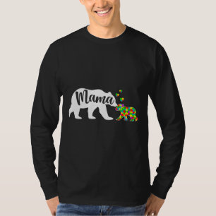 Cute Mama Bear Autism Awareness Family Support Aut T-Shirt