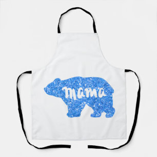 Cute Mama bear blue sparkle design for her Apron