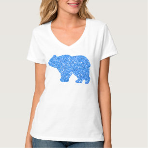 Cute Mama bear blue sparkle design for her T-Shirt