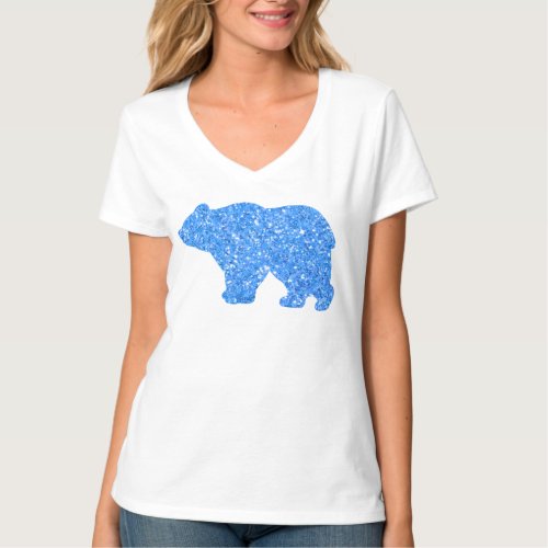 Cute Mama bear blue sparkle design for her T_Shirt