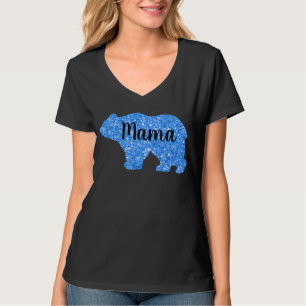 Cute Mama bear blue sparkle design for her T-Shirt