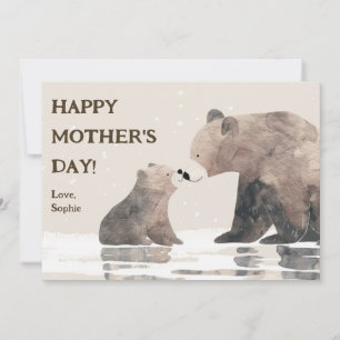 Cute Mama Bear& Cub Happy Mother's Day Card