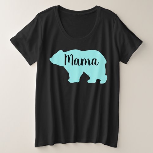 Cute Mama bear design mothers day gift black Plus Size T_Shirt