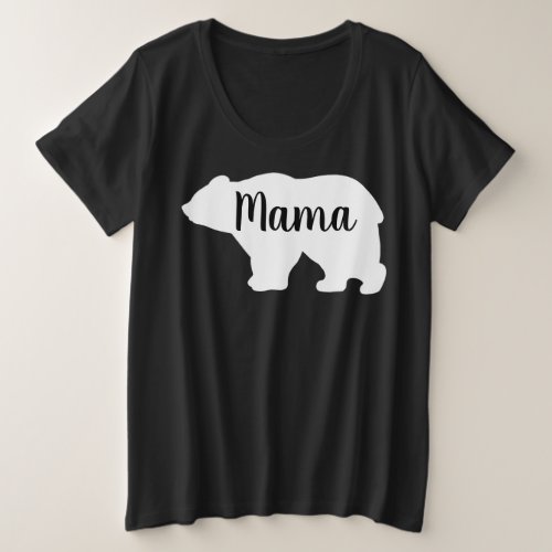 Cute Mama bear design mothers day gift black  Plus Size T_Shirt