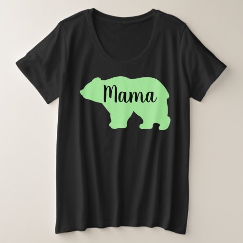 Cute Mama bear design mothers day gift black Plus Size T_Shirt