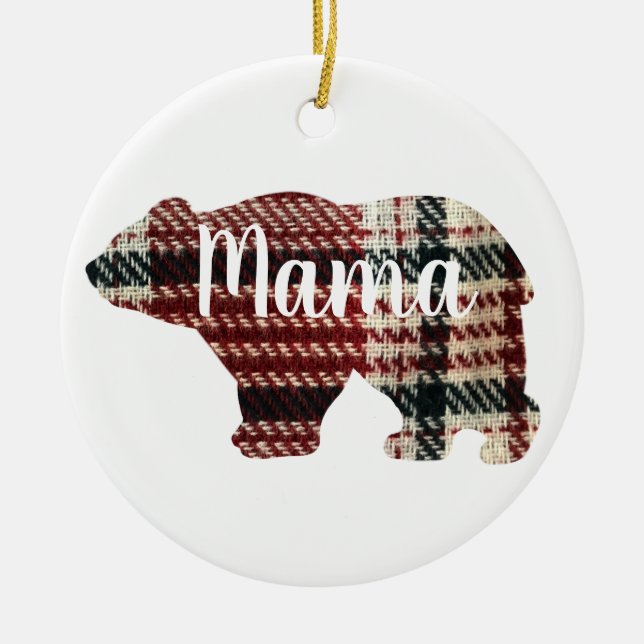 Cute Mama bear design mothers day gift Ceramic Ornament (Front)