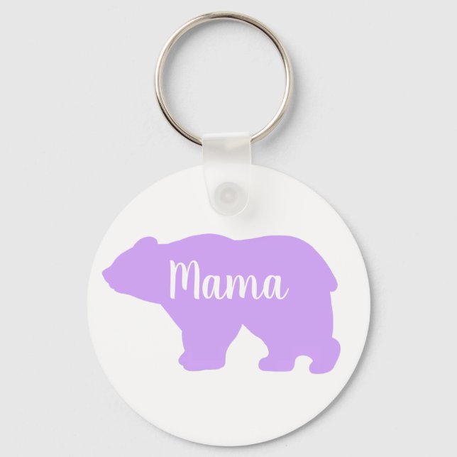 Cute Mama bear design mothers day gift Keychain (Front)