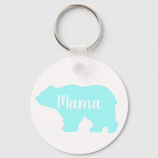 Cute Mama bear design mothers day gift Keychain (Front)