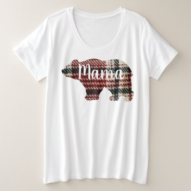 Cute Mama bear design mothers day gift Plus Size T-Shirt (Design Front)
