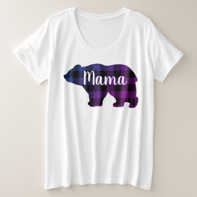 Cute Mama bear design mothers day gift Plus Size T-Shirt (Design Front)