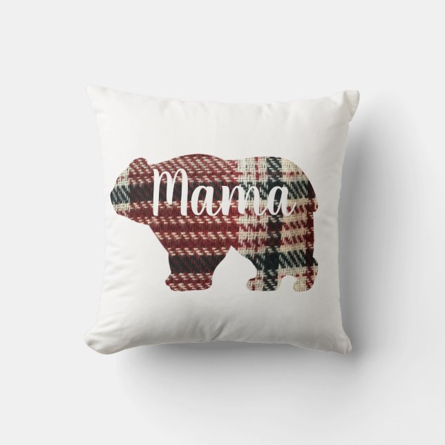 Cute Mama bear design mothers day gift Throw Pillow (Front)