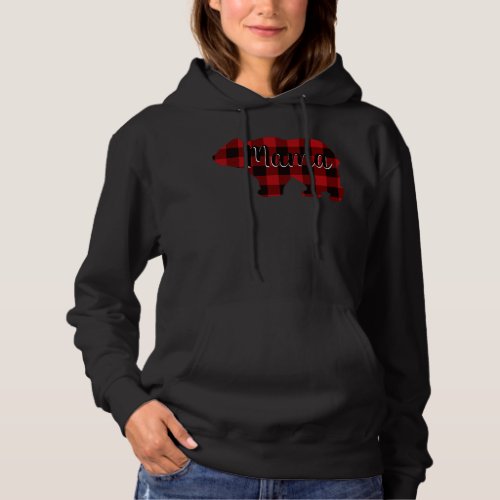 Cute Mama bear design red plaid mothers day gift Hoodie