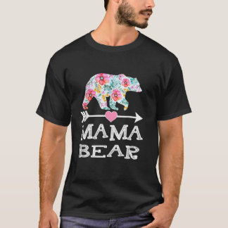 Cute Mama Bear Flowers Mother s Day Family Women L T-Shirt