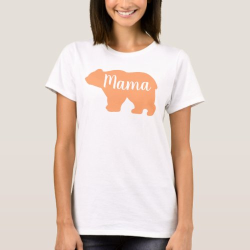 Cute Mama bear orange design mothers day gift T_Shirt