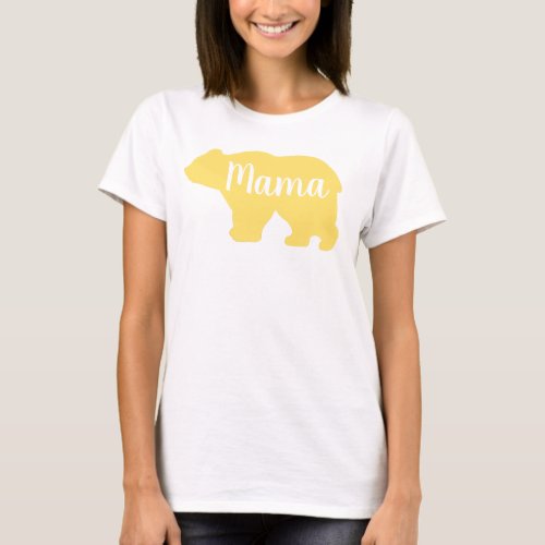 Cute Mama bear yellow design mothers day gift T_Shirt