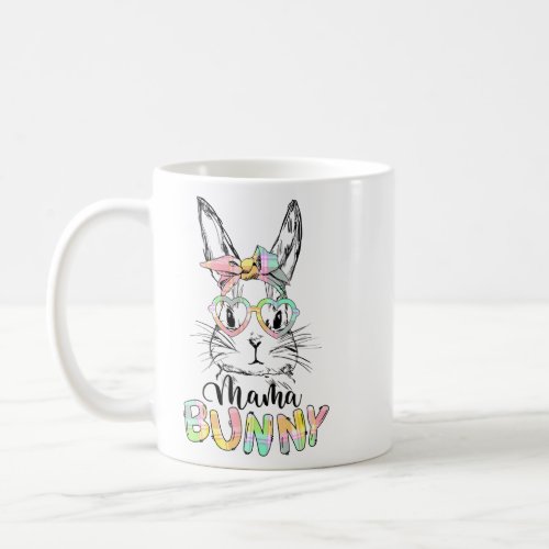 Cute Mama Bunny Face Glasses Headband Easter Day M Coffee Mug