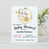 Cute Mama Cat and Kittens Baby Shower Invitations (Standing Front)