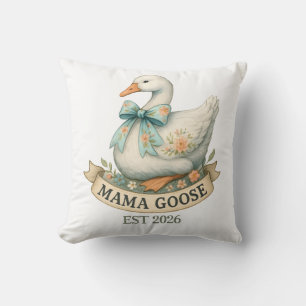 Cute Mama Goose Vintage Farm Animal Mom Goose Throw Pillow
